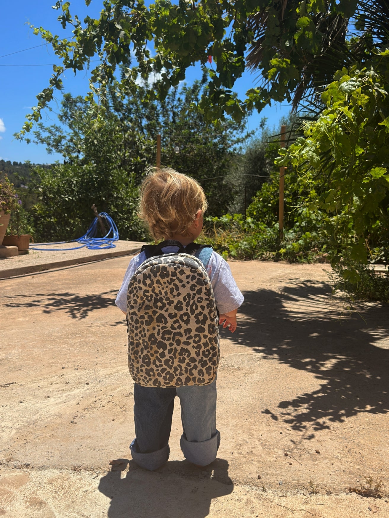 Weiche Baumwolle Leopard Mini-Rucksack