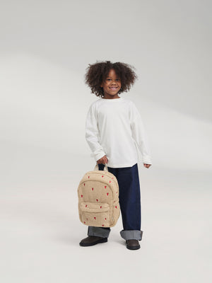 Teddy Midi-Rucksack | Ecru Hearts