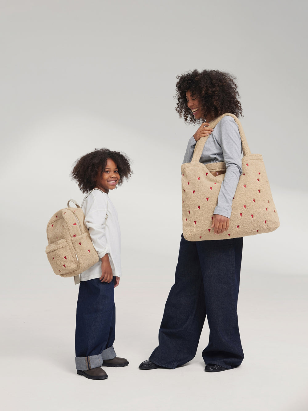 Teddy Midi-Rucksack | Ecru Hearts