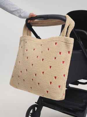 Teddy Mom-Bag | Ecru Hearts