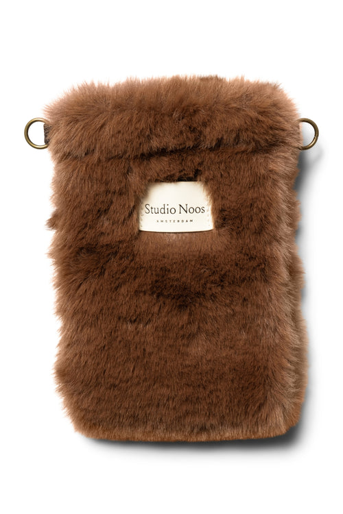 Faux Fur Phone Bag | Brown