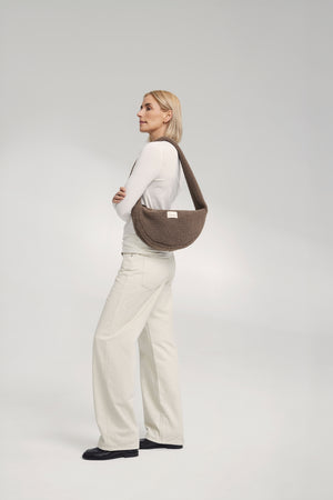 Braune Teddy Mini-Umhängetasche