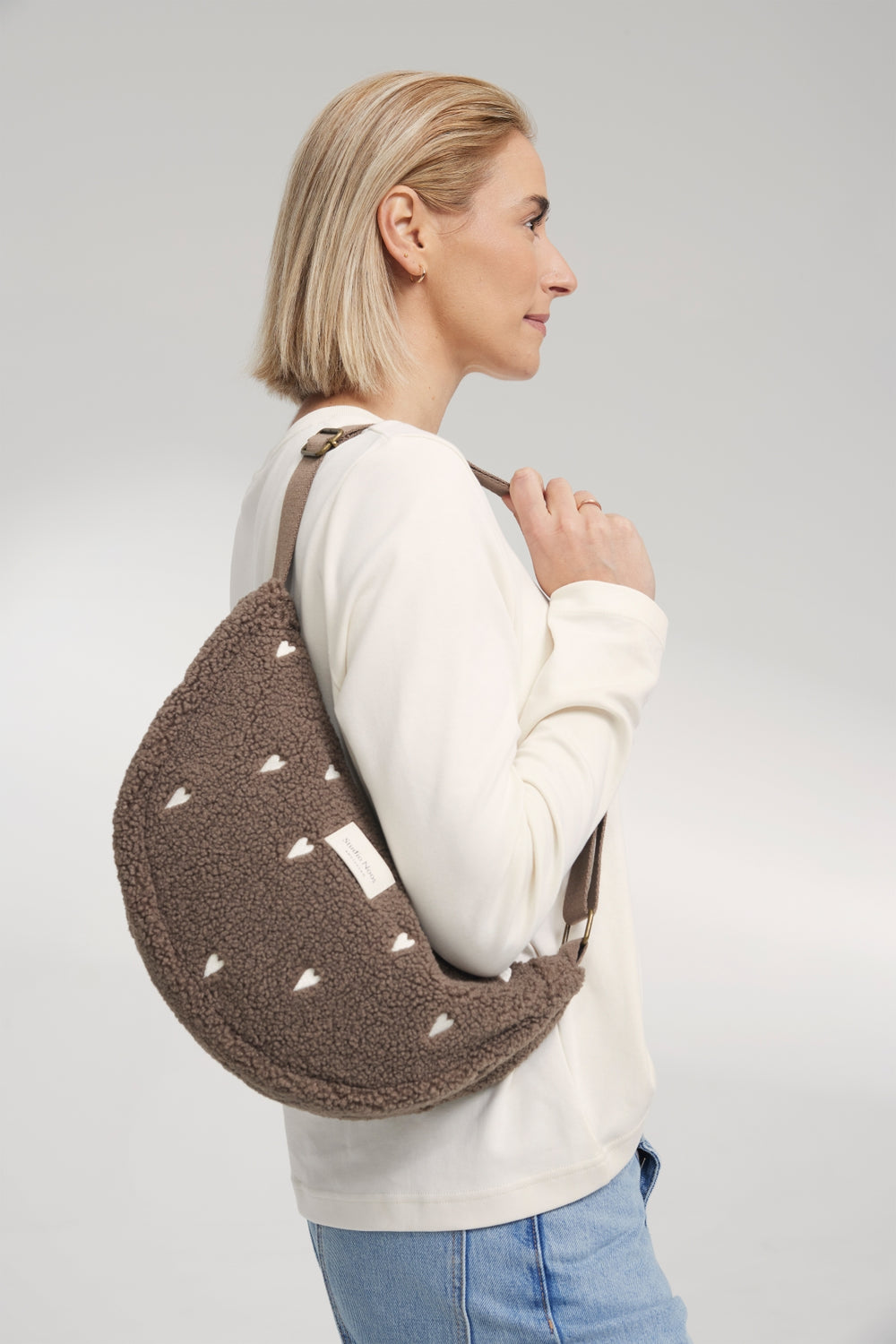 Teddy Adult-Gürteltasche | Braune Hearts