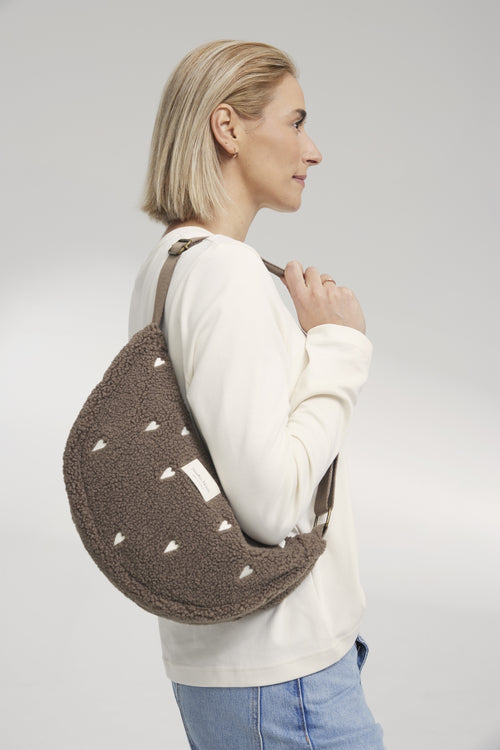 Teddy Adult-Gürteltasche | Braune Hearts