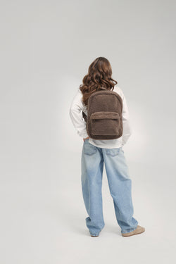 Teddy Midi-Rucksack mit Fronttasche | Braune