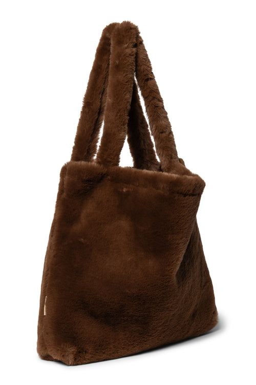 Faux Fur Mom-Bag | Braune