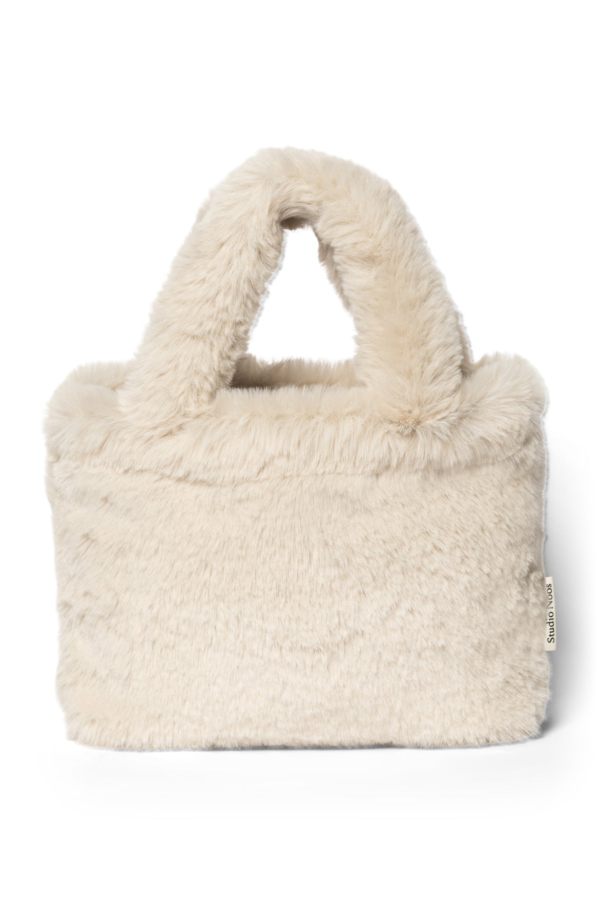 Faux Fur Mini-Handtasche | Naturfarbene