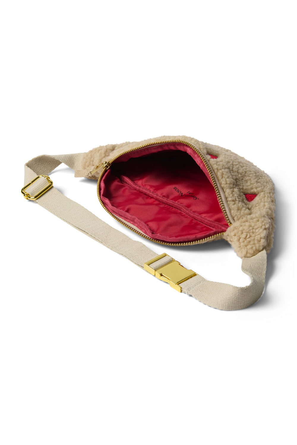 Teddy Mini-Gürteltasche | Ecru Hearts