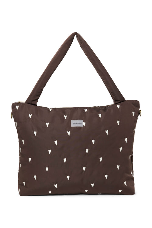 Puffy-Wickeltasche | Braun Hearts
