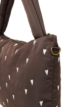 Puffy-Wickeltasche | Braun Hearts