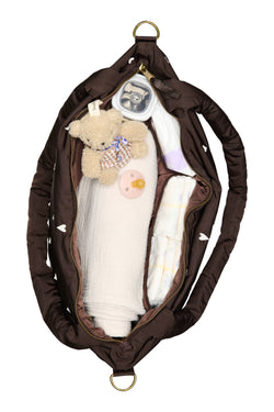 Puffy-Wickeltasche | Braun Hearts