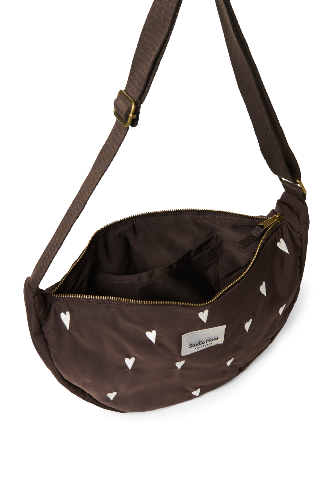 Puffy Adult-Gürteltasche | Braun Hearts