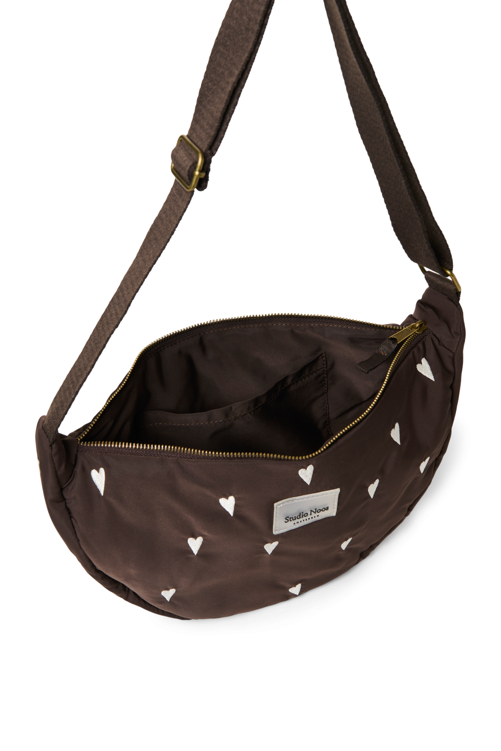 Puffy Adult-Gürteltasche | Braun Hearts