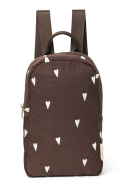Puffy Mini-Rucksack | Braun Hearts