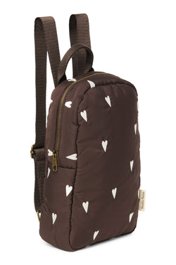 Puffy Mini-Rucksack | Braun Hearts