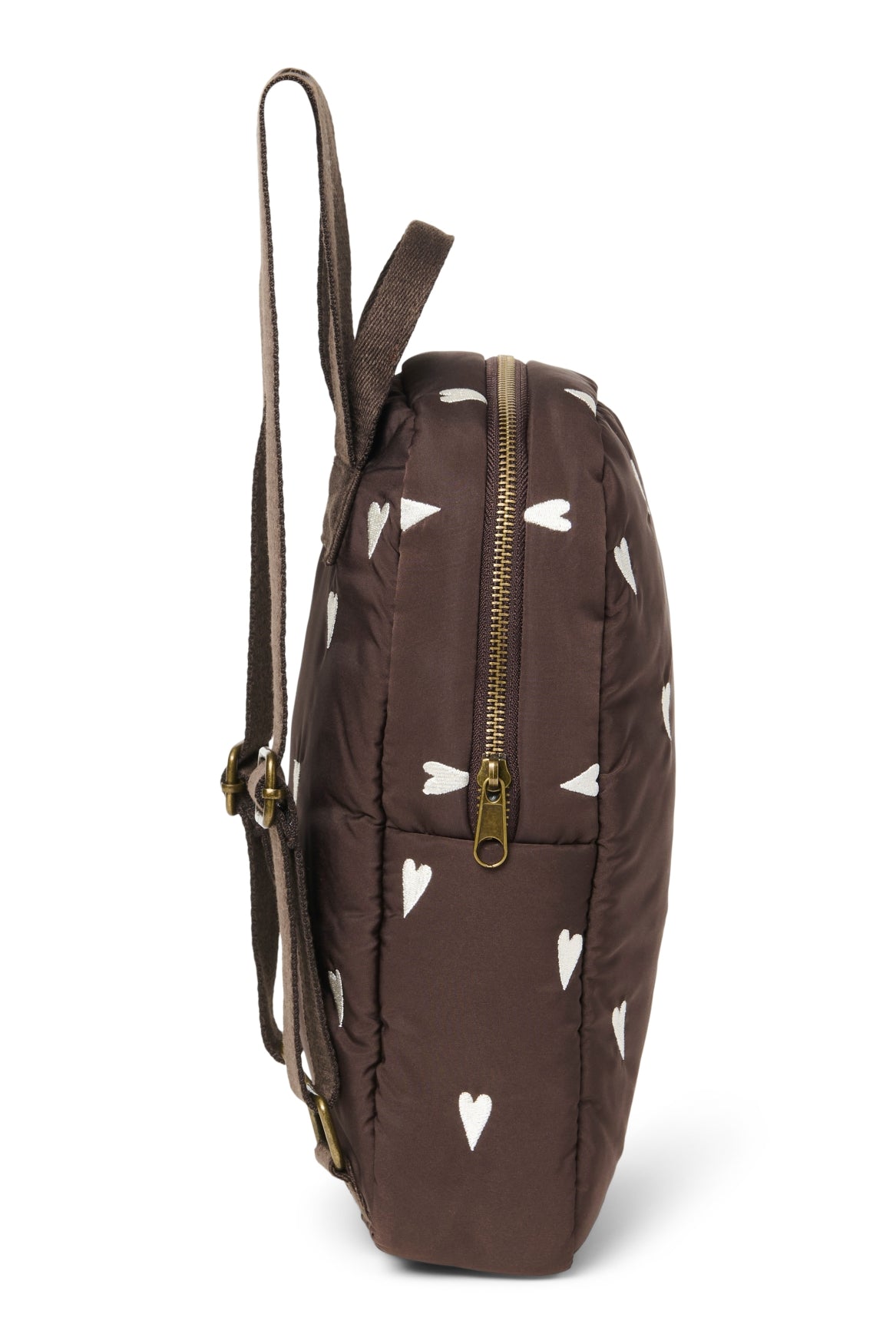 Puffy Mini-Rucksack | Braun Hearts