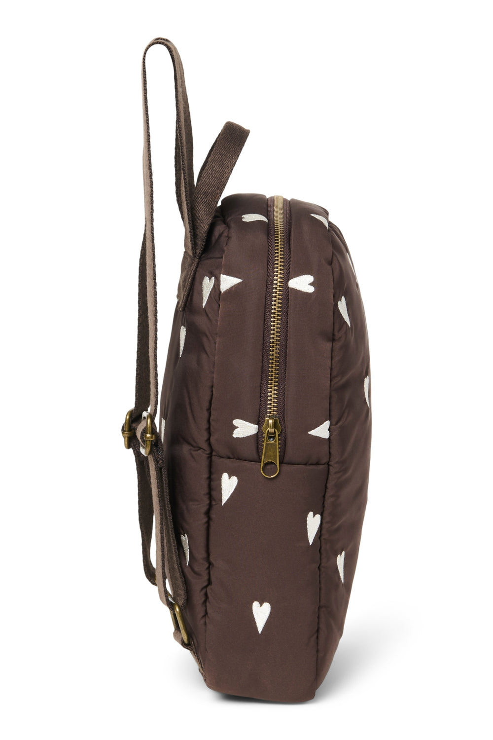 Puffy Mini-Rucksack | Braun Hearts