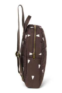 Puffy Mini-Rucksack | Braun Hearts