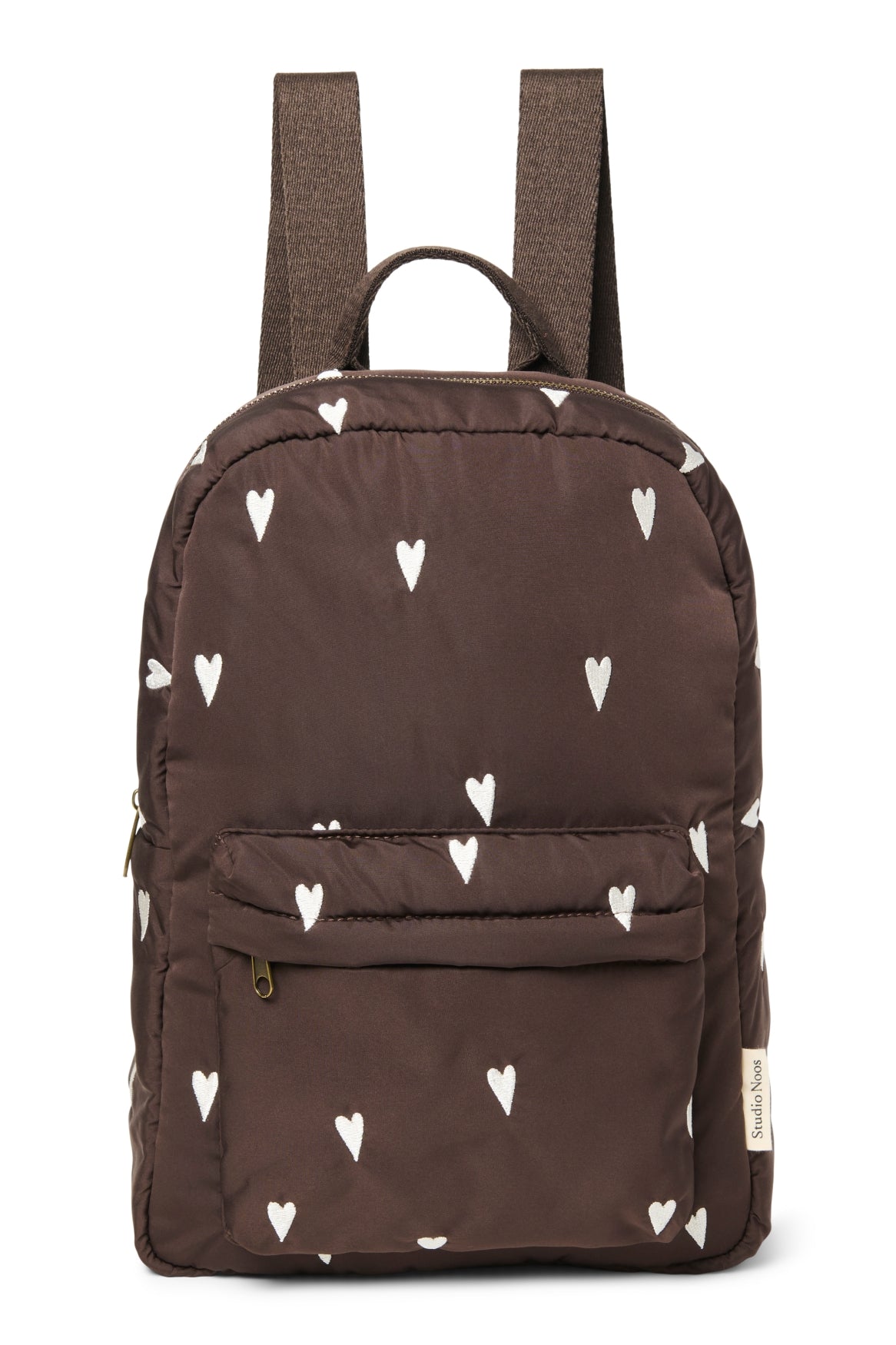 Puffy Midi-Rucksack | Braun Hearts
