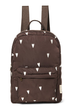 Puffy Midi-Rucksack | Braun Hearts