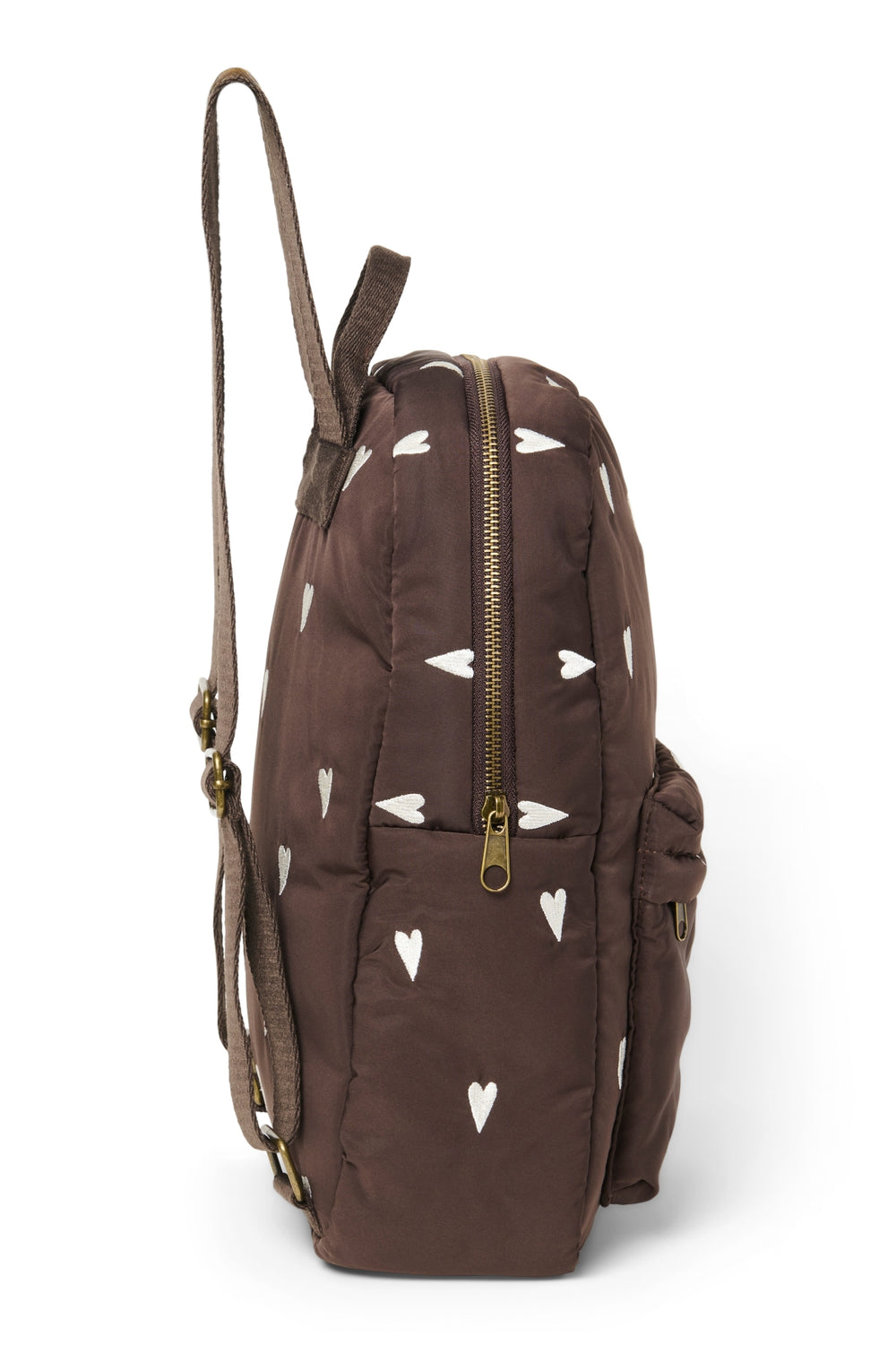Puffy Midi-Rucksack | Braun Hearts