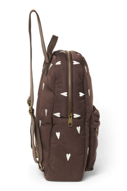 Puffy Midi-Rucksack | Braun Hearts