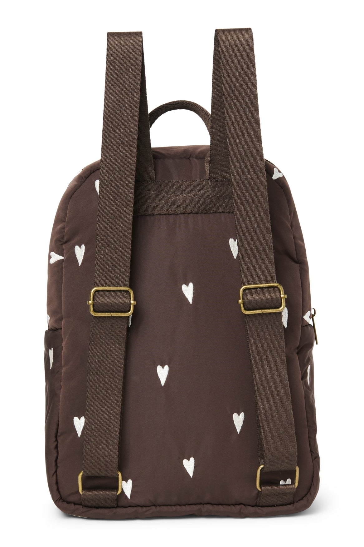 Puffy Midi-Rucksack | Braun Hearts