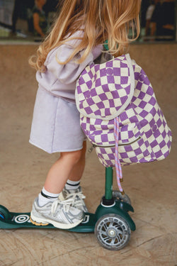 Violet Checkerboard Mini-Rucksack