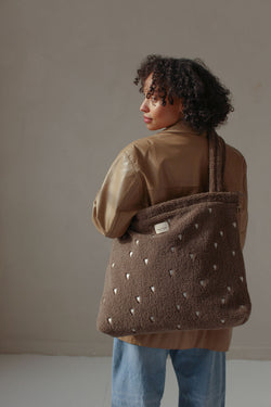 Teddy Hearts-Wickeltasche | Braun Hearts