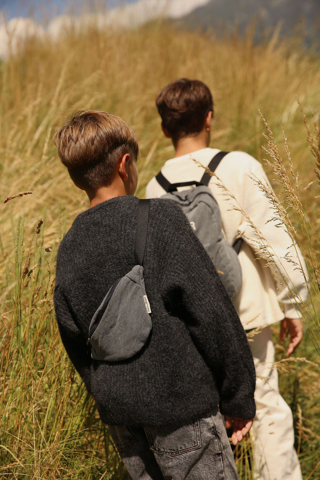 Denim Mini-Gürteltasche | Graue