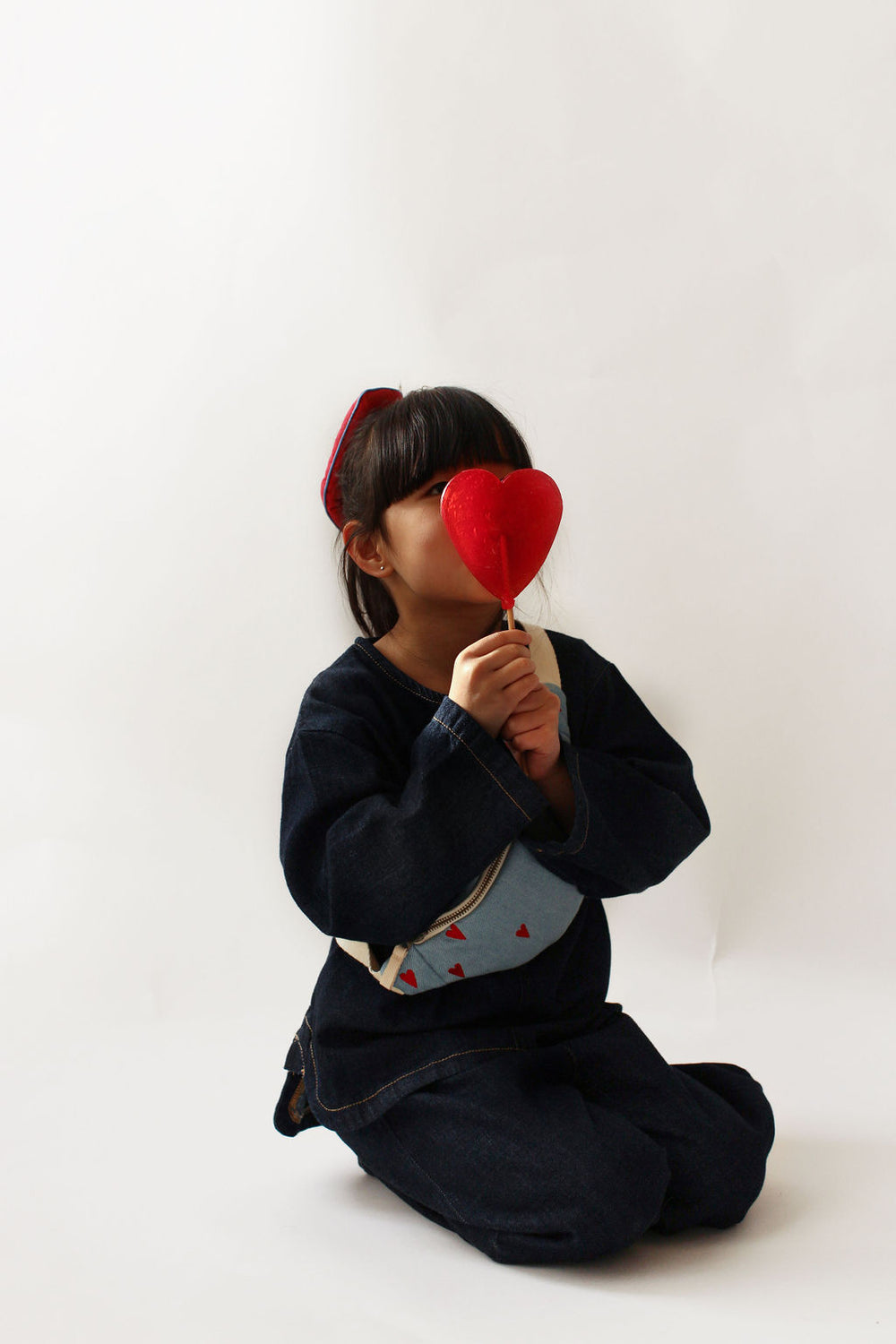 Denim Mini-Gürteltasche | Blau Hearts