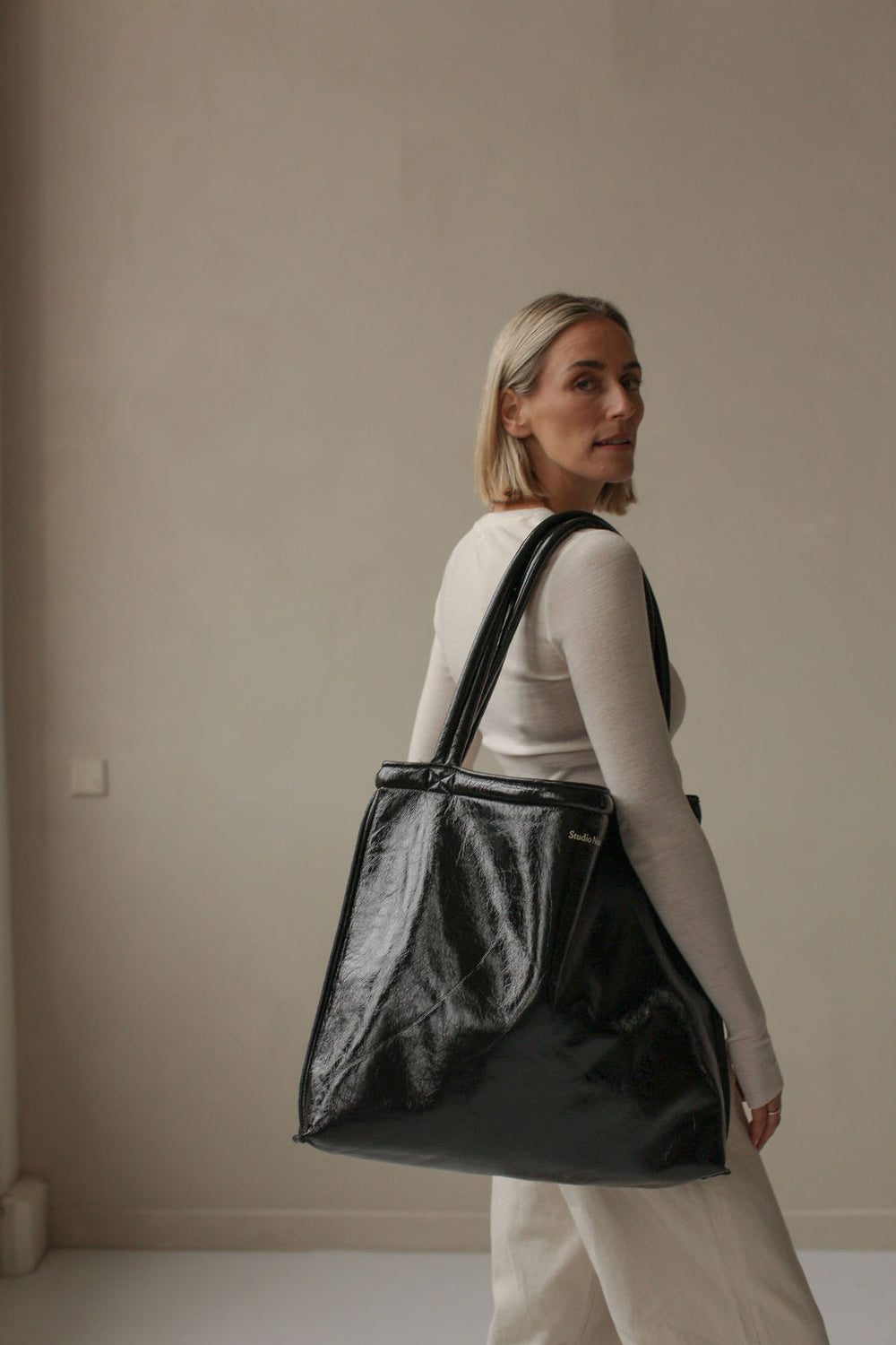 Teddy Mom-Bag | Schwarze Lacquer