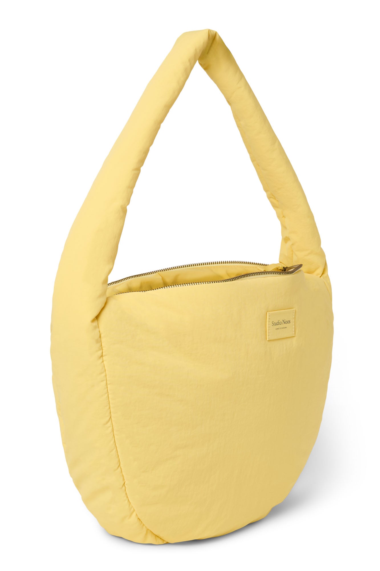 Buttergelbe Textured Puffy-Umhängetasche