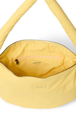 Buttergelbe Textured Puffy-Umhängetasche