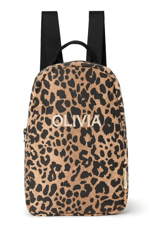 Brown Leopard Cotton Mini-Rucksack