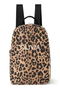 Brown Leopard Cotton Mini-Rucksack