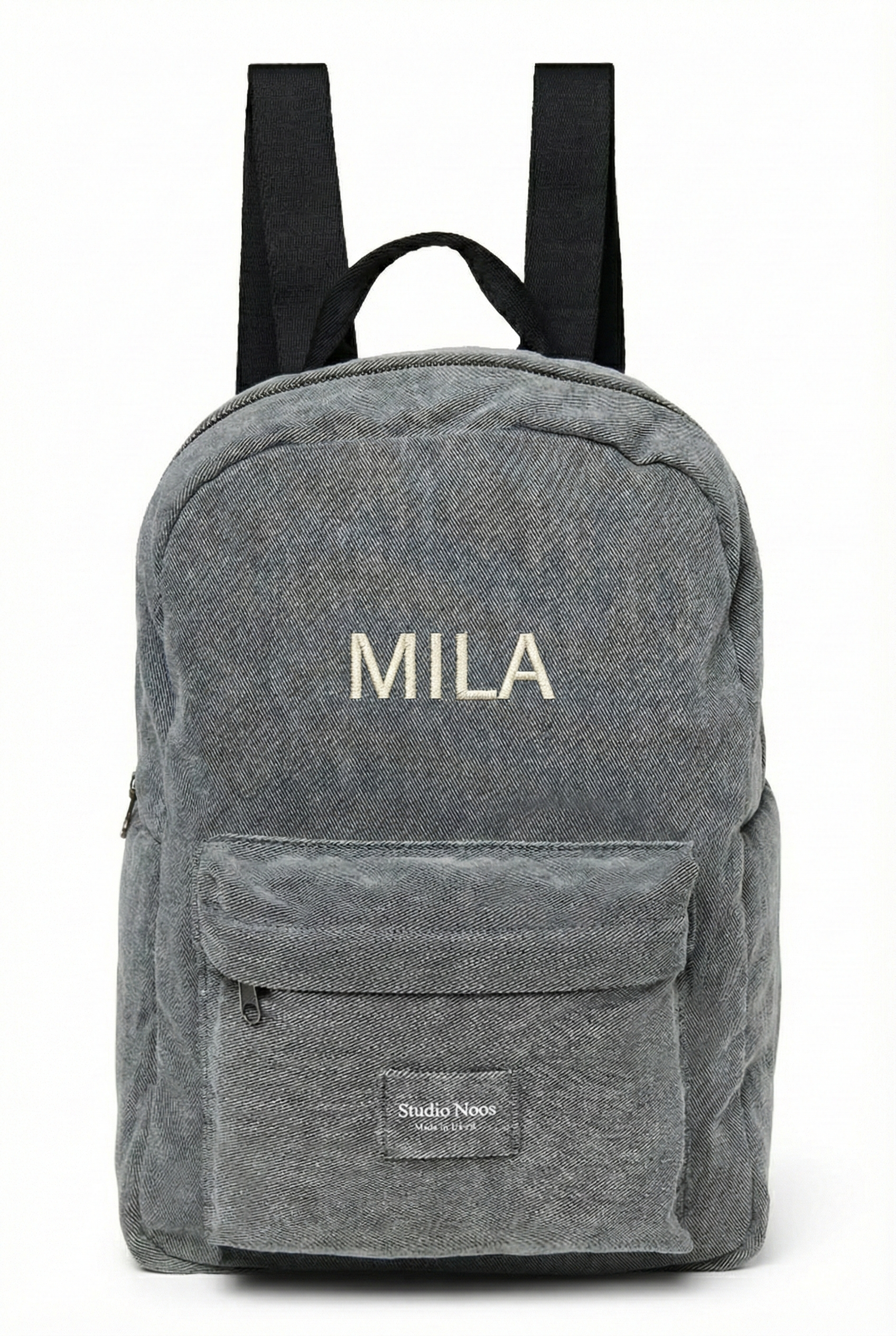 Denim Midi-Rucksack | Grauer