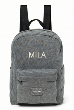 Denim Midi-Rucksack | Grauer
