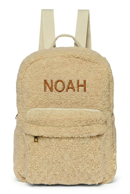 Teddy Midi-Rucksack Mit Fronttasche | Ecru