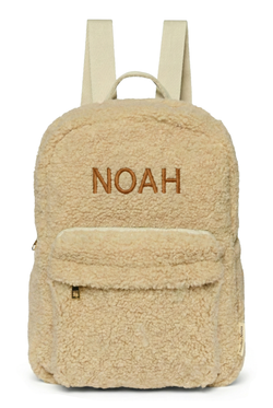 Teddy Midi-Rucksack Mit Fronttasche | Ecru