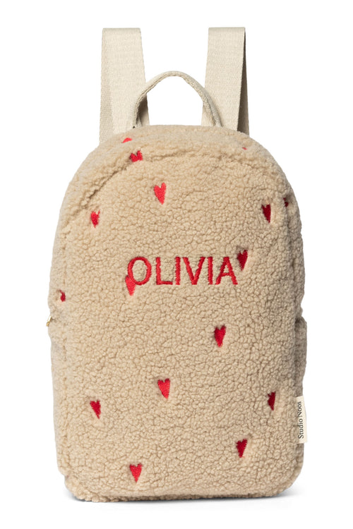 Teddy Mini-Rucksack | Ecru Hearts