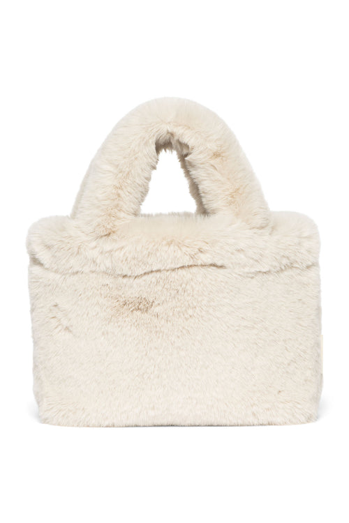 Neutral Faux Fur Mini Handbag